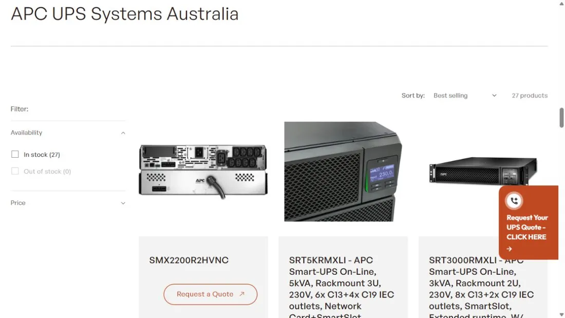 Indigi APC catalogue with UPS product images and quote links