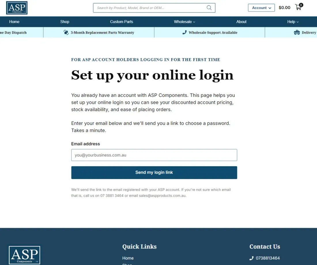 ASP Components portal website exhibit