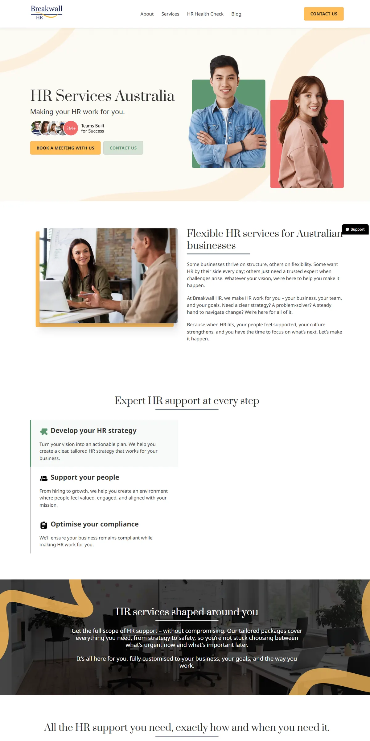 Breakwall HR website homepage