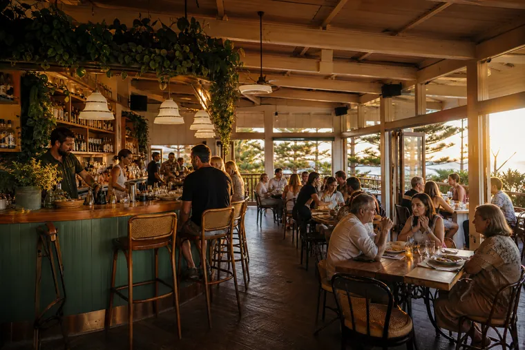 Illustrative Bistro lunch + dinner scene