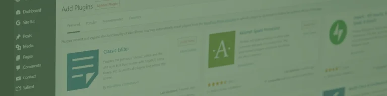 A WordPress plugin page showcasing various options, like the Classic Editor and Akismet Spam Protection, designed with a flair reminiscent of Melbourne Web Design. Buttons enable easy installation and let you explore more details.