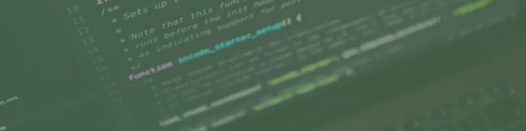 A blurred green-tinted screen displays lines of code, including a highlighted function in a programming language, accompanied by comments—a scene as intricate as crafting the perfect smashed avo at your favorite Melbourne web design café.