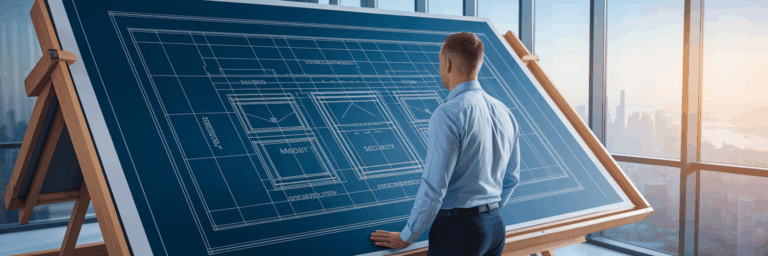 Future Proofing Your Business With A Custom Wordpress Website 1 Smashed Avo Business owner reviewing website blueprint.