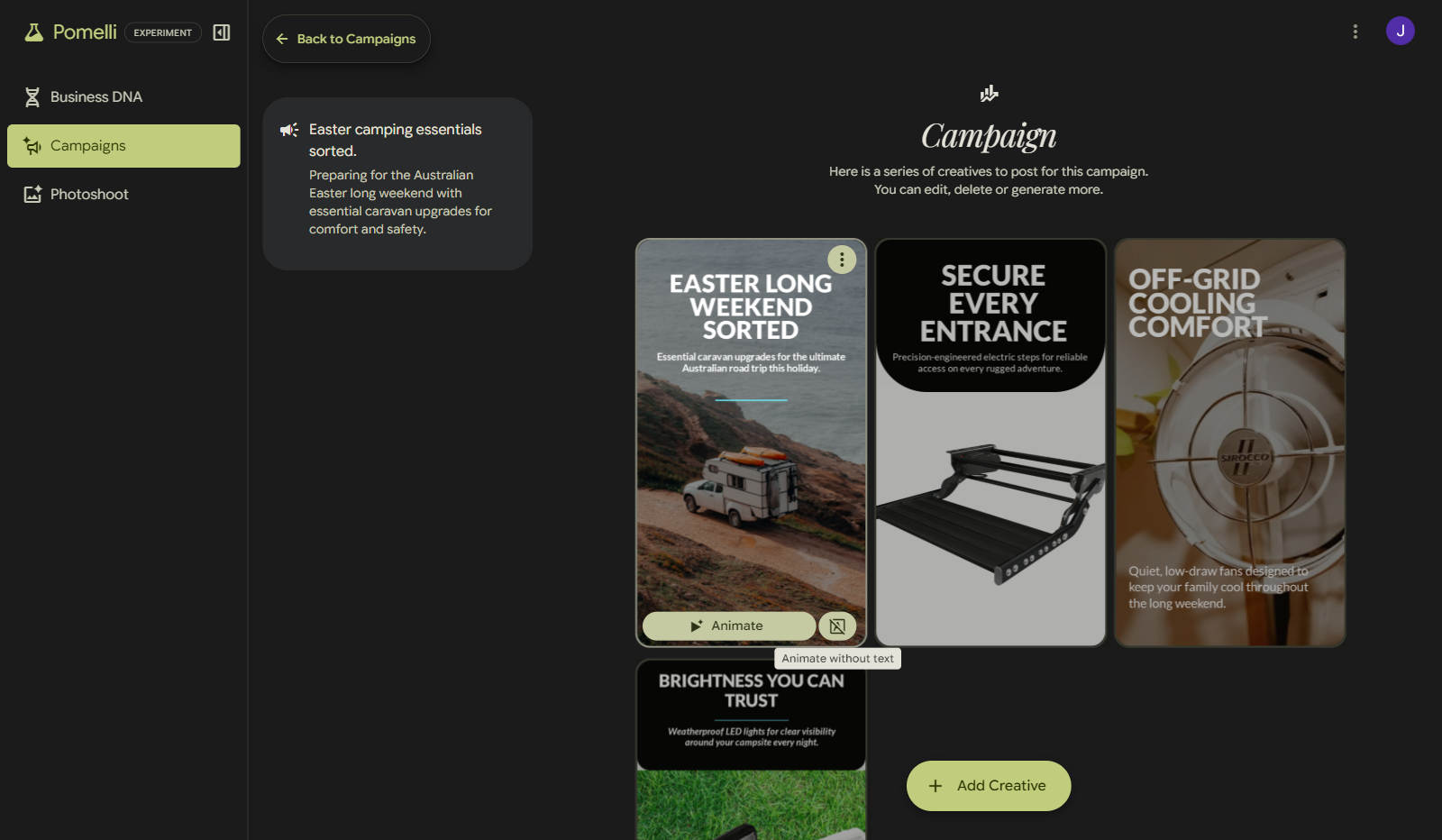 Free Ai Product Photos And Social Posts. We Tested It. 5 Smashed Avo Three campaign concepts generated by Pomelli for TRA Australia